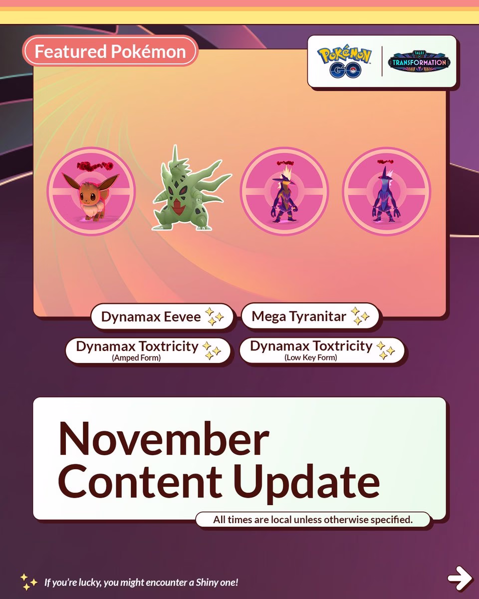 November 2025 Pokémon GO Events 1 november 2025 in pokemongo