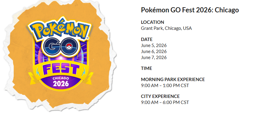Pokémon GO Fest 2026 in Chicago 2 pokemon go fest chicago morning park